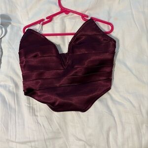 Elegant Burgundy Strapless Top